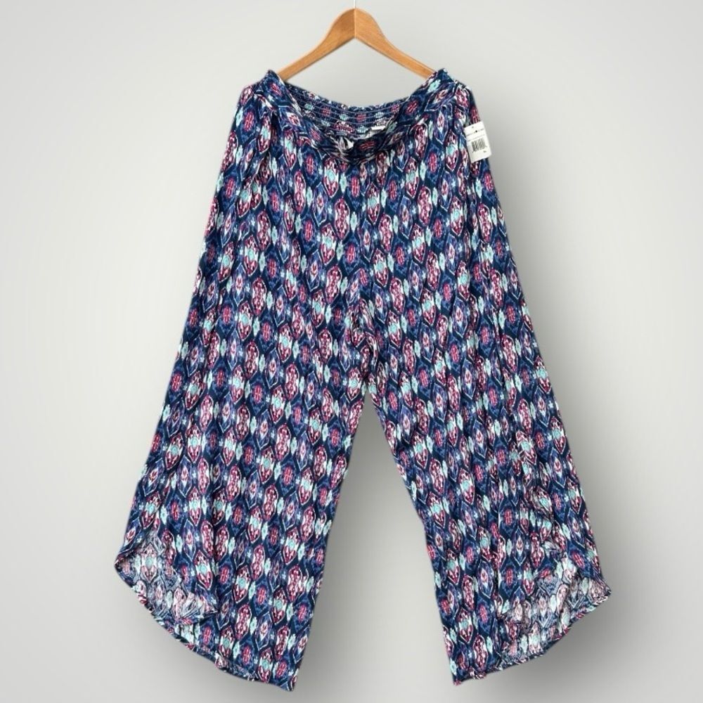 Vanilla Star Blue Multi Wide Leg Pants NWOT